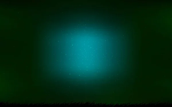 Dark Green vector background with astronomical stars. — Stock Vector