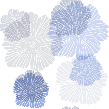 Çiçeklerle Lacivert vektör sorunsuz soyut tasarım.