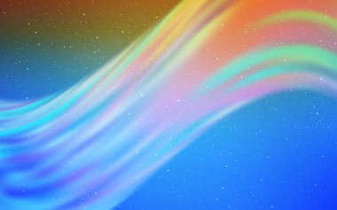 Açık mavi, galaksi yıldızları ile sarı vektör arka plan.