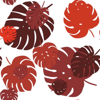 Açık Kırmızı vektör yapraklı soyut arkaplan.