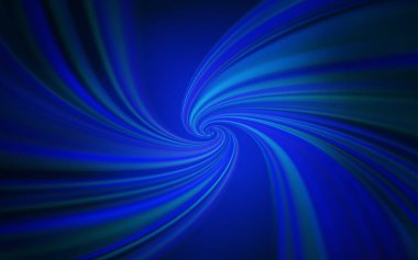 Eğri çizgileri olan koyu mavi vektör arkaplanı.