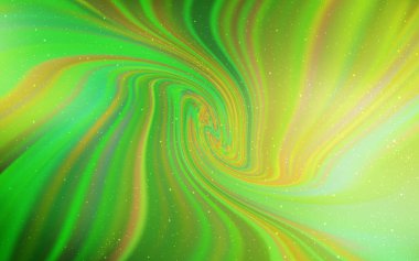 Açık yeşil, sarı vektör desen ile gece gökyüzü yıldız.