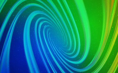 Açık mavi, gece gökyüzü yıldızlar ile yeşil vektör deseni.