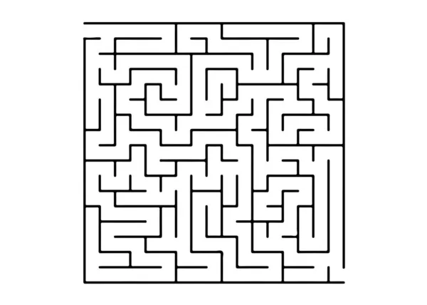 Bianco sfondo vettoriale con un labirinto nero . — Vettoriale Stock