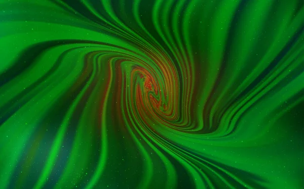 Mørkegrøn, gul vektor skabelon med rumstjerner . – Stock-vektor