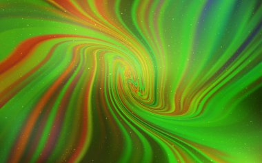 Açık yeşil, galaksi yıldızları ile sarı vektör arka plan.