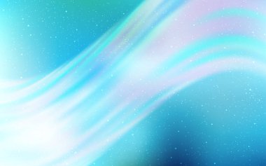 Açık mavi, galaksi yıldızları ile yeşil vektör arka plan.