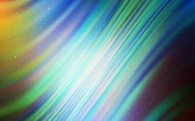 Açık mavi, astronomik yıldızlar ile yeşil vektör arka plan.