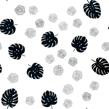 Koyu mavi vektör, çiçekli, yapraklı pürüzsüz zarif arkaplan.