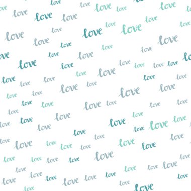 Açık Mavi, Yeşil vektör kesintisiz zemin ifade Love You ile.