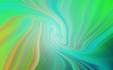 Uzay yıldızları ile açık yeşil vektör şablonu.