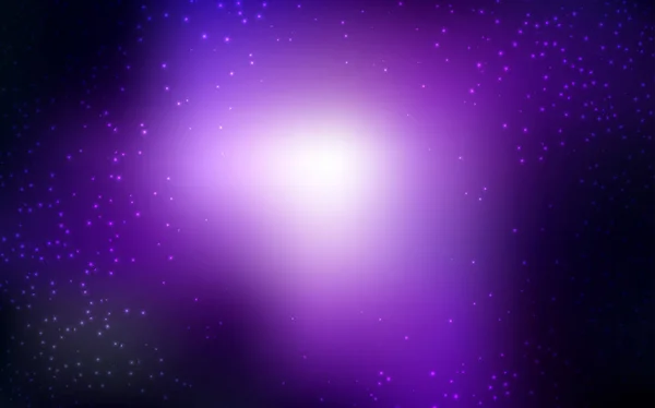 Sfondo vettoriale viola scuro con stelle galassia . — Vettoriale Stock