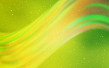 Açık Yeşil, Uzay yıldızları ile Sarı vektör şablonu.