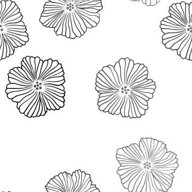 Çiçeklerle lacivert vektör sorunsuz doğal zemin.