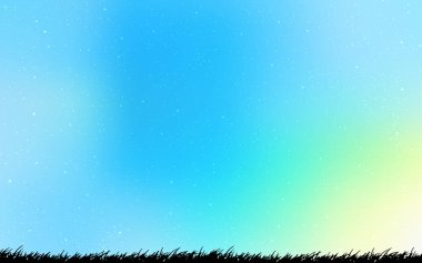 Açık mavi, gece gökyüzü yıldızlar ile yeşil vektör deseni.