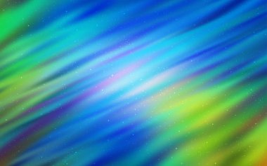 Açık mavi, kozmik yıldızlar ile yeşil vektör düzeni.