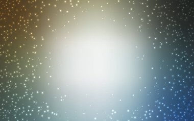 Açık Mavi, Astronomik yıldızlarla sarı vektör arka plan.