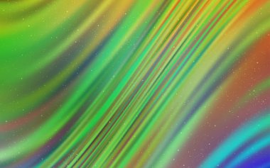 Açık Yeşil, Uzay yıldızları ile Sarı vektör şablonu.