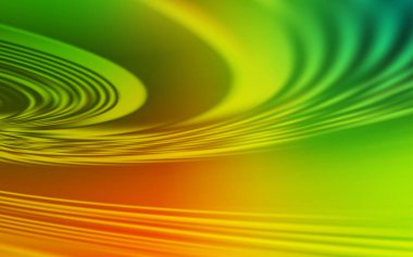 Açık Yeşil, eğri çizgileri olan sarı vektör arkaplanı.