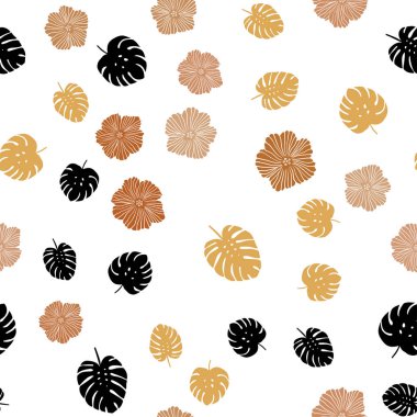 Açık Turuncu vektör, çiçekli, yapraklı, pürüzsüz doğal fon.