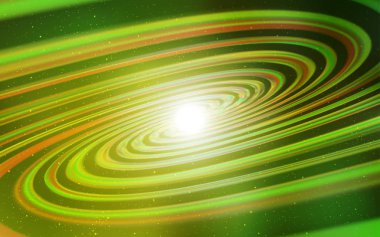 Açık yeşil, galaksi yıldızları ile sarı vektör arka plan.