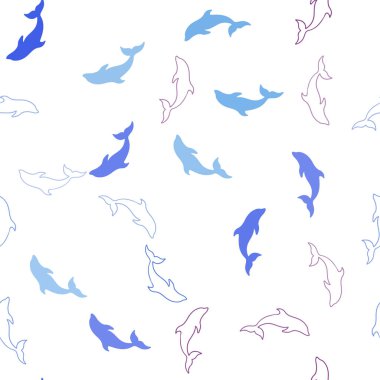 Lacivert Pembe, Okyanus yunusları ile mavi vektör sorunsuz zemin.