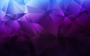 Koyu pembe, mavi vektör eğimli üçgen desen.