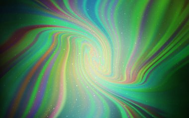 Açık mavi, gece gökyüzü yıldızlar ile yeşil vektör deseni.