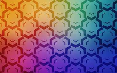 Bükülmüş çizgilerle açık Çok renkli vektör şablonu.