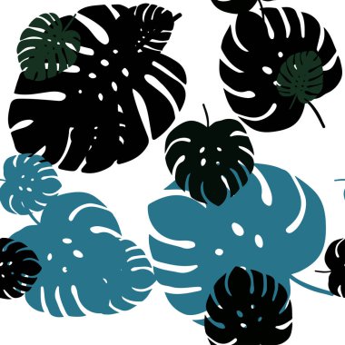 Koyu Yeşil vektör yapraklar ile kesintisiz soyut zemin.