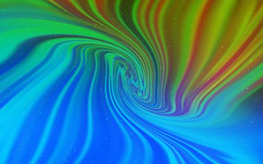 Açık mavi, galaksi yıldızları ile yeşil vektör arka plan.