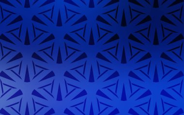 Çizgiler ve üçgenlerle koyu mavi vektör düzeni.
