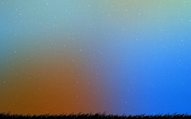 Açık Mavi, Uzay yıldızları ile sarı vektör şablonu.