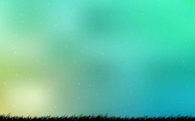 Işık yeşil vektör doku ile Samanyolu yıldız.