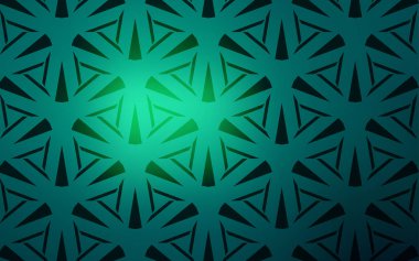 Kristalleri ve üçgenleri olan açık yeşil vektör şablonu.