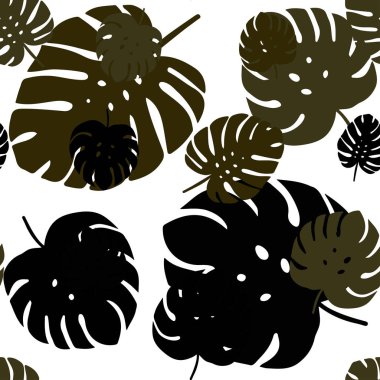 Yaprakları ile Koyu Turuncu vektör dikişsiz doodle desen.