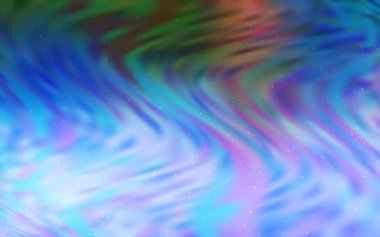 Açık mavi, astronomik yıldızlar ile yeşil vektör arka plan.