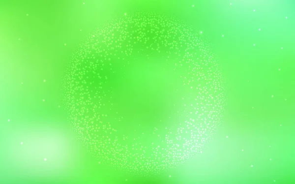 Світло-зелений векторний шаблон з космічними зірками . — стоковий вектор