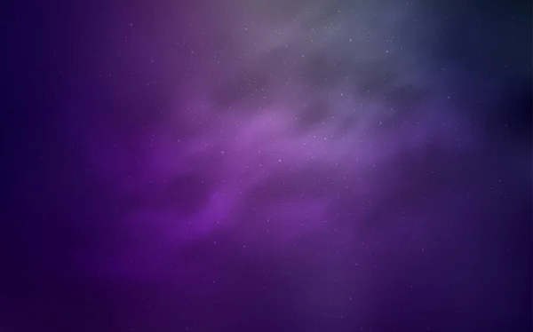 Luz púrpura, plantilla vectorial rosa con estrellas espaciales . — Vector de stock