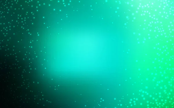 Hellgrünes Vektormuster mit Sternen am Nachthimmel. — Stockvektor