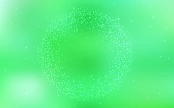 Luz verde fundo vetorial com estrelas da galáxia . — Vetor de Stock