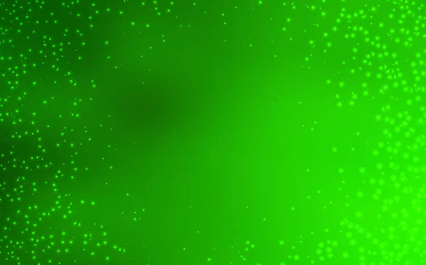Modello vettoriale verde chiaro con stelle del cielo notturno . — Vettoriale Stock