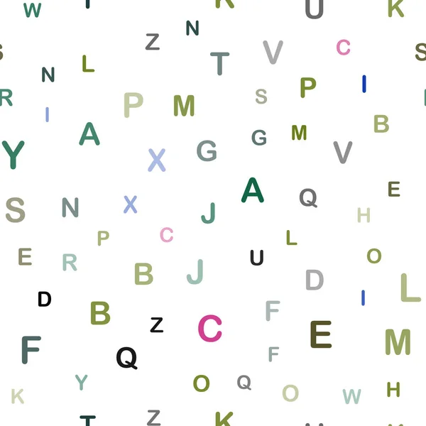 Dark Pink, Green vector seamless layout with latin alphabet. — Image vectorielle