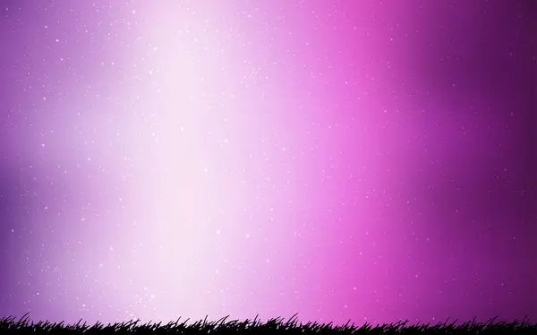 Luz púrpura, fondo vectorial rosa con estrellas astronómicas . — Vector de stock