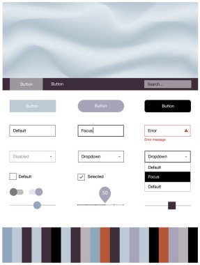 Açık Mavi, Lamba şekilli kırmızı vektör ağ seti.