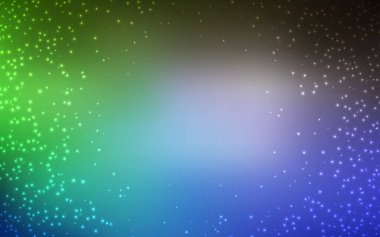 Açık mavi, gece gökyüzü yıldızlar ile yeşil vektör deseni.