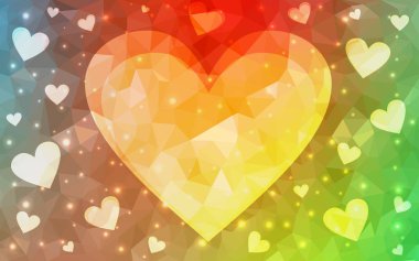 Hoş kalpleri olan açık renkli vektör dokusu.