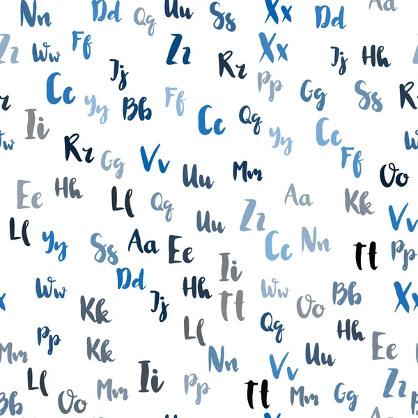 Vecteur bleu clair mise en page transparente avec alphabet latin . — Image vectorielle
