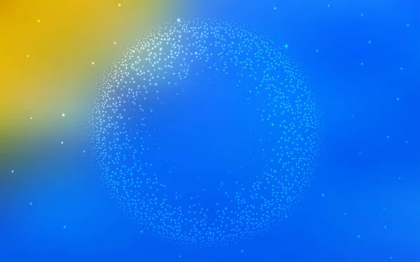 Licht blauw, geel vector layout met kosmische sterren. — Stockvector