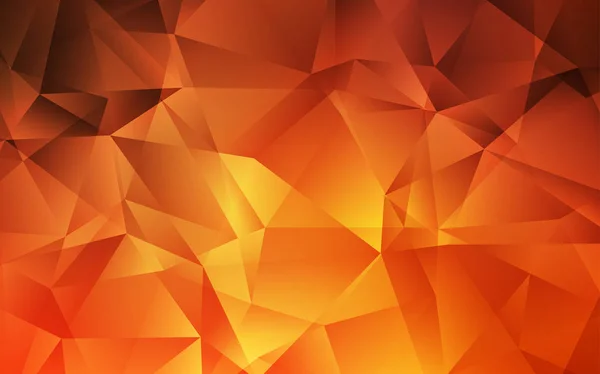 Modello di mosaico vettoriale arancione chiaro triangolo. — Vettoriale Stock